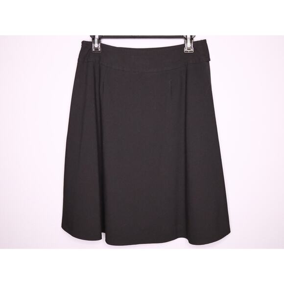 Talbots Skirt Petites 8P Black Stretch Knit Flare Knee Length Career Vintage - Picture 2 of 10